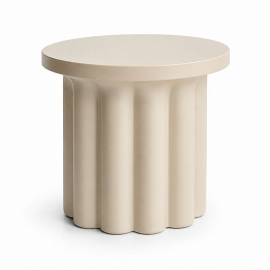 Table d’appoint ronde beige en MDF Ø50 x H50 cm